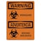 Signmission Safety Sign, OSHA WARNING, 10" Height, 14" Width, Biohazard Bilingual, Landscape, WS-D-1014-L-12487 OS-WS-D-1014-L-12487 - alternate 1